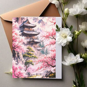 Invitation Mariage élégant sous les cerisiers japonais et au 