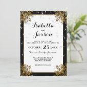 Invitation Mariage Élégant sous les Étoiles dans un Thème Noi (Debout devant)