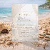 Invitation Mariage élégant sur la côte de la plage
