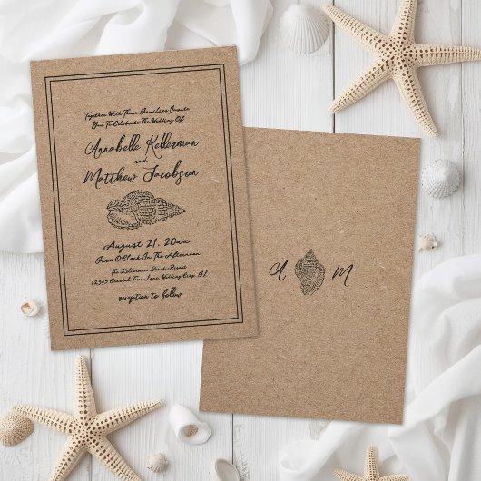 Invitation Mariage Élégant sur la Plage