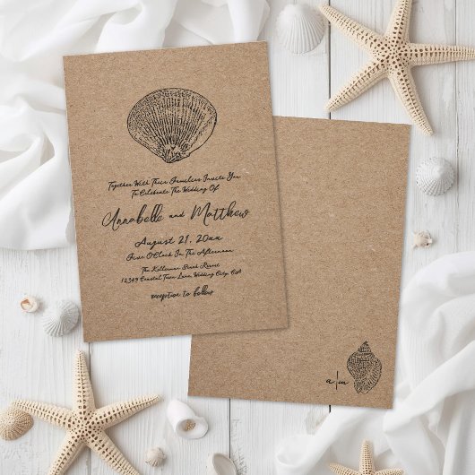 Invitation Mariage Élégant sur la Plage