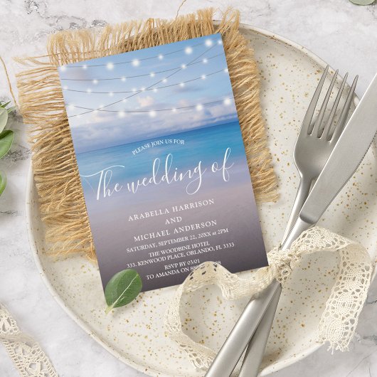 Invitation Mariage élégant sur la plage