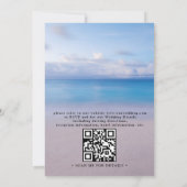 Invitation Mariage élégant sur la plage avec code QR aquarell (Dos)