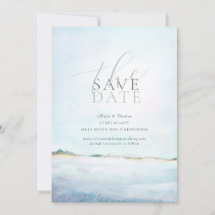 Invitation Mariage Elegant sur la Plage Photo Enregistrer la