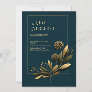 Invitation Mariage Élégant sur le Thème Botanique avec du Ble