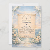 Invitation Mariage Élégant sur un Paquebot de Croisière (Devant)