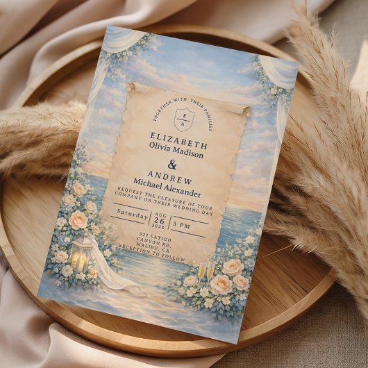 Invitation Mariage Élégant sur un Paquebot de Croisière