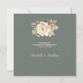 Invitation Mariage Élégant Taupe de crème florale Bold (Dos)