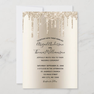 Invitation Mariage élégant tendance avec Champagne et paillet