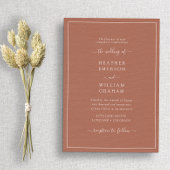 Invitation Mariage Élégant Terracotta