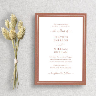 Invitation Mariage Élégant Terracotta