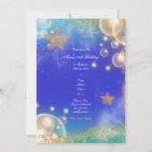 Invitation "Mariage élégant thème plage" anniversaire de fian (Dos)