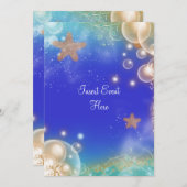 Invitation "Mariage élégant thème plage fiançailles anniversa (Devant / Derrière)