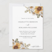 Invitation Mariage Élégant Tournesol (Devant)