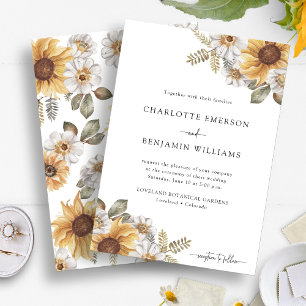 Invitation Mariage Élégant Tournesol