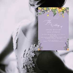 Invitation Mariage Élégant Tournesols & Lavande II
