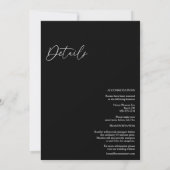 Invitation Mariage Élégant Tout En Un avec Détails Noirs Clas (Dos)
