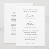 Invitation Mariage Élégant Traditionnel (Devant / Derrière)