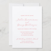 Invitation Mariage élégant traditionnel corail rose (Devant)