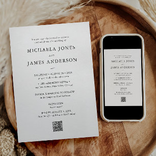 Invitation Mariage Élégant Typographie Minimaliste Moderne