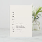 Invitation Mariage élégant typographie moderne beige (Debout devant)