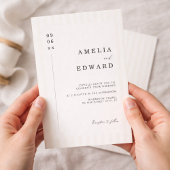 Invitation Mariage élégant typographie moderne minimal rayé