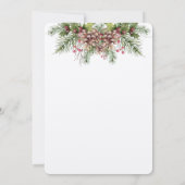 Invitation Mariage élégant Végétation d'hiver Pinecone (Dos)