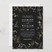Invitation Mariage élégant verdure eucalyptus rustique code Q (Devant)