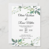 Invitation Mariage Élégant Vert (Devant)