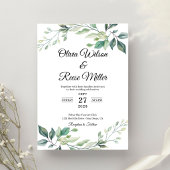 Invitation Mariage Élégant Vert