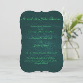 Invitation Mariage Élégant Vert Émeraude (Debout devant)