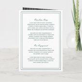 Invitation Mariage Élégant Vert Émeraude Classique (Dos)