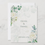 Invitation Mariage Élégant Vert et Blanc (Dos)