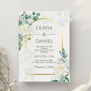 Invitation Mariage Élégant Vert et Blanc