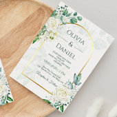 Invitation Mariage Élégant Vert et Blanc