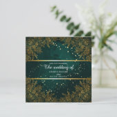 Invitation Mariage élégant vert et noir (Debout devant)