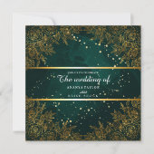 Invitation Mariage élégant vert et noir (Devant)