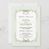 Invitation Mariage Élégant Vert Sauge (Devant)