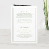 Invitation Mariage Élégant Vert Sauge Classique (Dos)