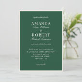 Invitation Mariage Élégant Vert Vieille Fortune (Debout devant)