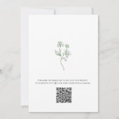 Invitation Mariage élégant vert vintage code QR (Dos)