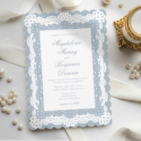 Mariage élégant victorien en dentelle bleu poussié