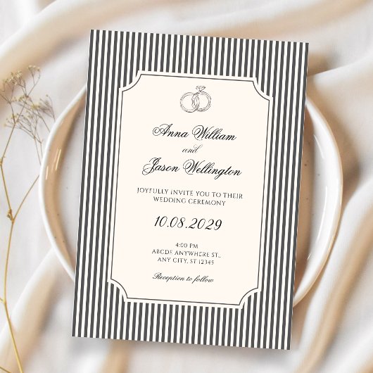 Invitation Mariage élégant vintage