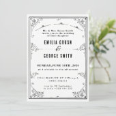 Invitation Mariage Élégant Vintage (Debout devant)