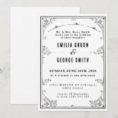 Invitation Mariage Élégant Vintage (Devant / Derrière)