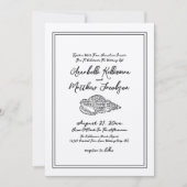 Invitation Mariage élégant vintage classique sur la plage aux (Devant)