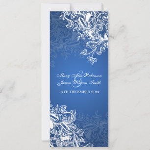 Invitation Mariage élégant Vintage flanc bleu