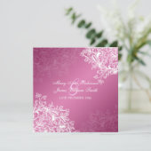 Invitation Mariage élégant, Vintage, frissons roses (Debout devant)