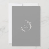 Invitation Mariage Élégant Vintage Gris Argent (Dos)