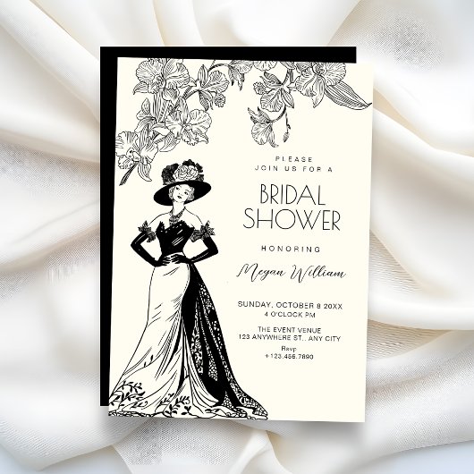 Invitation Mariage élégant vintage romantique